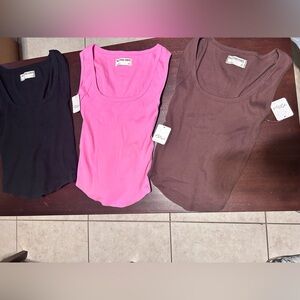 We The Free Pink, black and Brown Tank Tops
